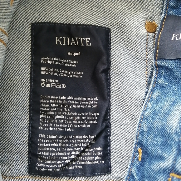 Khaite Raquel Patch Pocket Crop Flare Jeans In Vintage Blue 30 - Picture 13 of 16